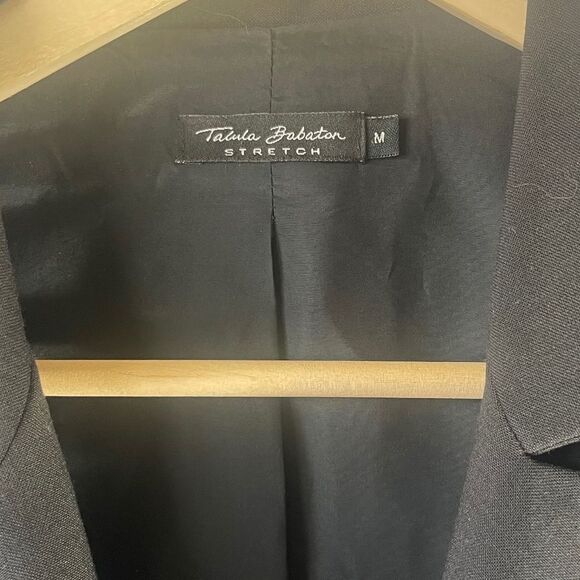 Talula Babaton Stretch Black Wool Blend Blazer Sz M - Picture 5 of 6